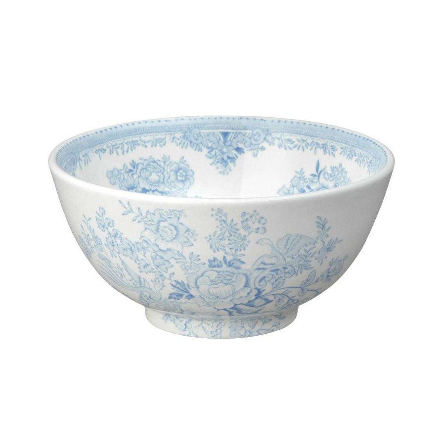 Collections * | Budget Burleigh Pottery Blue Asiatic Pheasants Medium Footed Bowl 20.5Cm/8 Bowls