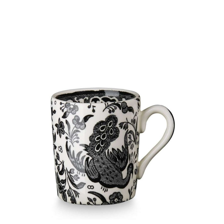 Collections * | New Burleigh Pottery Black Regal Peacock Espresso Cup